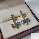 Labradorite Ear Jacket, 925 Sterling Silver Earring, Gemstone Ear Jackets, Dainty Ear Jacket, Minimalist Earrings, Bohemian Ear Jacket, Gift